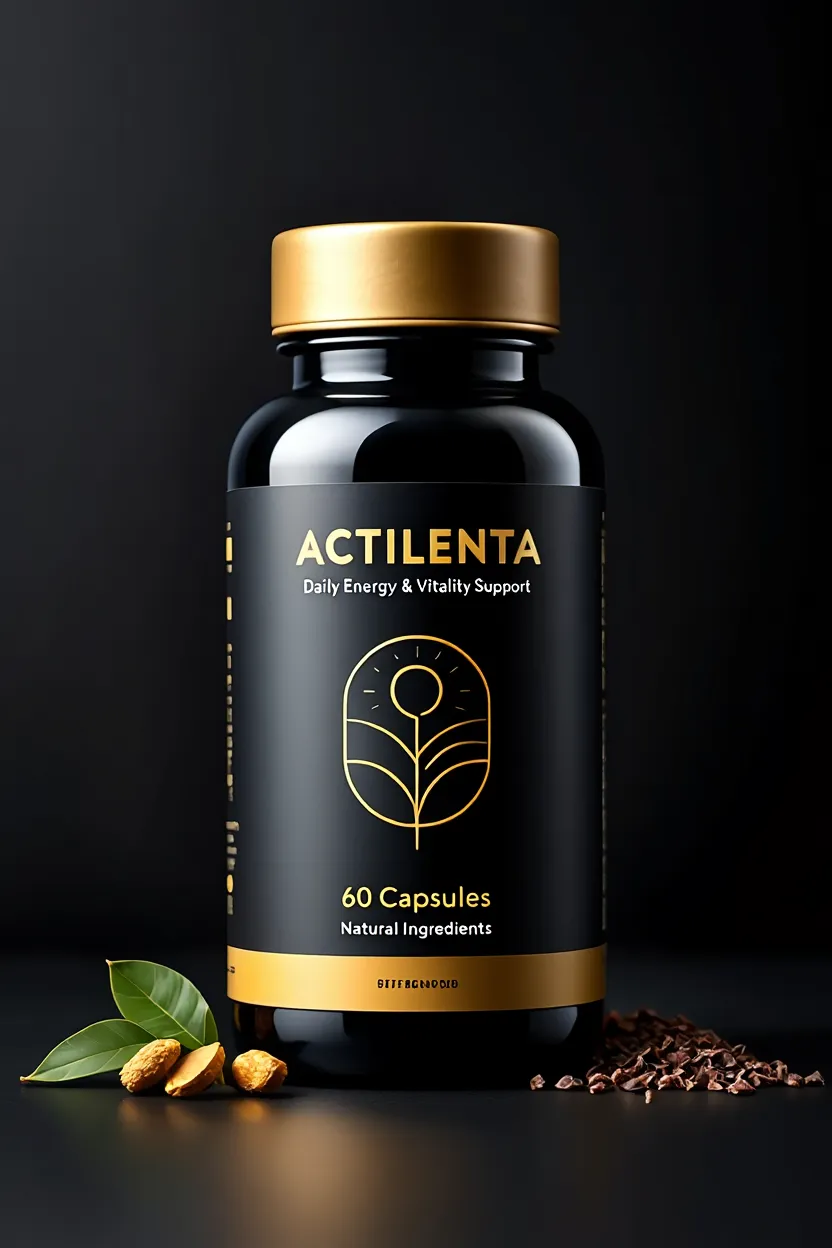 Actilenta supplement bottle with natural ingredients for daily energy and vitality support